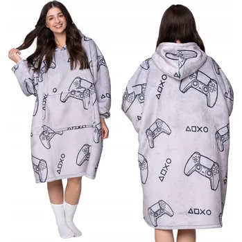 Dámská mikina DEKA oversize mikina Silná MIKINOVÁ DEKA 2v1 XXL Vzor OVLADAČE Župan pro Hráče