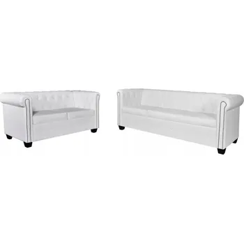 Pohovka Sada pohovek Chesterfield: 2místná a 3místná, eko kůže