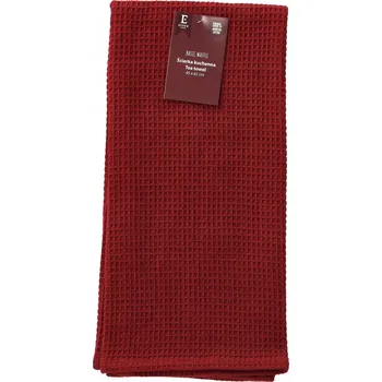 Utěrka Bavlněná vaflová utěrka / červená kuchyňská hadřík WAFFLE