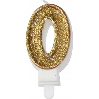 Svíčka číslice premium č. 0 zlatá