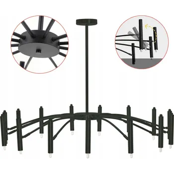 ZÁVĚSNÉ STROPNÍ SVÍTIDLO ČERNÉ MODERNÍ 15x25W G9