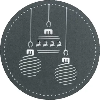 prostírání VÁNOČNÍ PROSTÍRÁNÍ PLST 2ks šedé Ø 34 cm