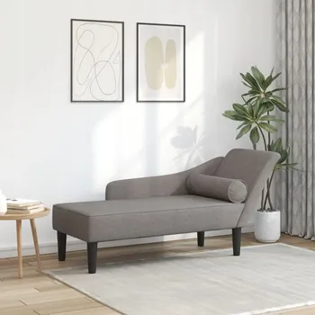 Pohovka Lenoška s polštáři, taupe, čalouněný látkou