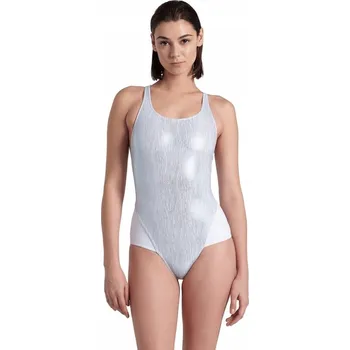 Dámské plavky Dámské plavky lesklé se síťkou Arena Mesh Power White D36|S