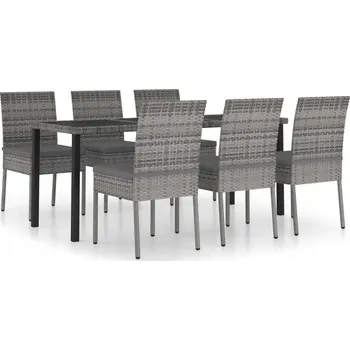 Sada zahradního nábytku z umělého ratanu VidaXL šedá 7 ks