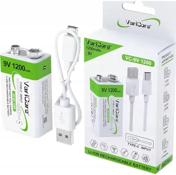 Nabíjecí Baterie lithium-iontový VariCore 9V (6F22) 1200 mAh 1 ks