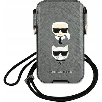 Pouzdro na mobilní telefon Karl Lagerfeld Pouzdro na telefon 6,7" šedé, tvrdé