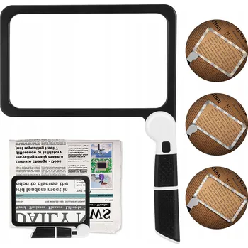 Lupa Ruční čtecí lupa Velká skládací lupa s podsvícením