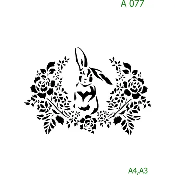 Plastová šablona pro malování - Velikonoce - Zajíček (A077) - A3 , Lepící fólie