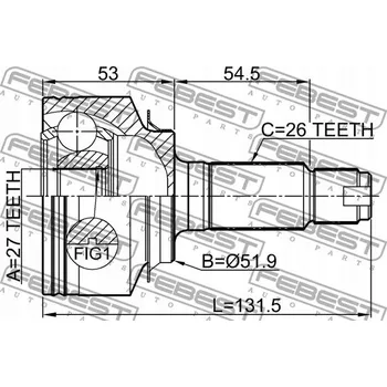 Posilovač řízení Febest 0310-CITYAT Sada kloubu hnacího hřídele