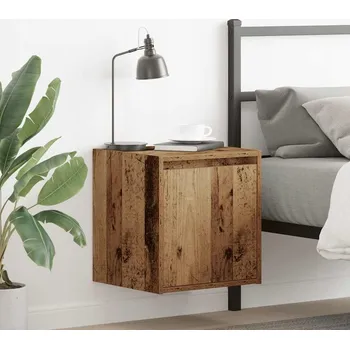 Noční stolek Nástěnné noční stolky 2 ks Staré dřevo 38x34x40 cm