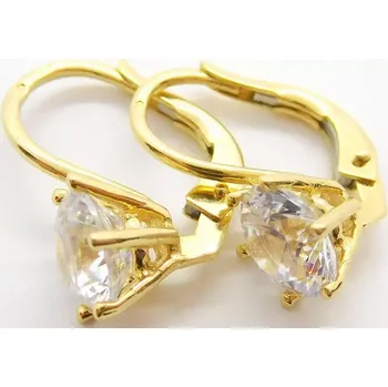 Náušnice Klenoty Budín Dámské klasické zlaté náušnice s velkými zirkony na patent 585/2,19gr HK2246 (Klenoty Budín Dámské klasické zlaté náušnice s velkými zirkony na patent 585/2,19gr HK2246)