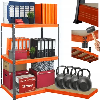 Dílenský regál Kovový regál do garáže a skladu HELIOS 106x100x60cm, 3 police, nosnost 400 kg