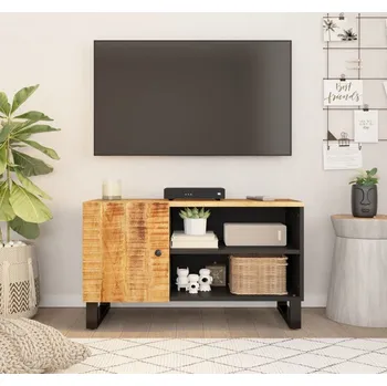 Televizní stolek vidaXL TV skříňka 80x33x46 cm masivní recyklované a kompozitní dřevo [351965] Barva: světle hnědá