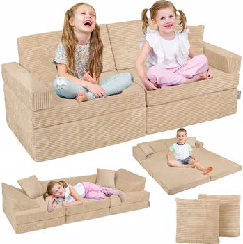 Pohovka Rozkládací pohovka s polštáři a matrace PRO DĚTI KiddyMoon KKMP-1400