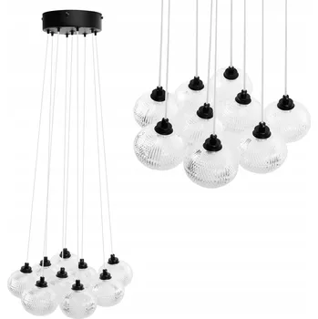 ZÁVĚSNÉ STROPNÍ SVÍTIDLO KŘIŠŤÁLOVÉ ČERNÉ 9xG9 DO OBÝVACÍHO POKOJE JÍDELNY TOOLIGHT