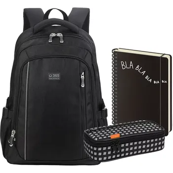 Školní batoh Studentský set Groovy Black třídílný