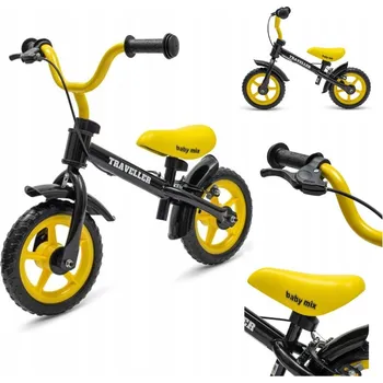 Odrážedlo Odrážedlo Baby Mix Traveller 12" černé, šedé, žluté