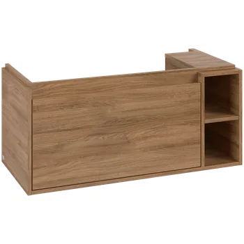 Koupelnový nábytek Villeroy & Boch Skyla - Skříňka pod umyvadlo 972x439 mm, 1 zásuvka, otevřená část vpravo, Oak Kansas C79100RH