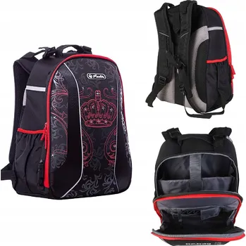 Školní batoh Školní batoh jednokomorový Herlitz černý, červený 18 l