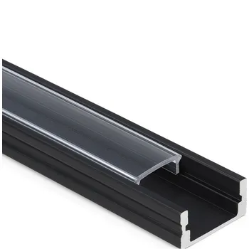 LED lišta Interex design Hliníková lišta MAXX na LED osvětlení s transparentním krytem / Černá 2 m