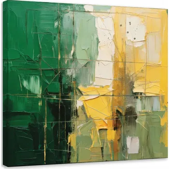 Obraz Obraz, Geometrická abstrakce Zelená Žlutá 60x60