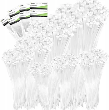 Organizace kabelů STAHOVACÍ PÁSKY, BÍLÉ, SILNÉ, SADA 700 ks VAYOX