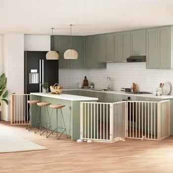 klec pro psa VidaXL Zábrana pro psy s dvířky skládací 12 panelů 960 cm topol