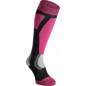 Dámské ponožky Dámské lyžařské Ponožky Bridgedale Ski Easy Merino graphite/pink, velikost 35-37