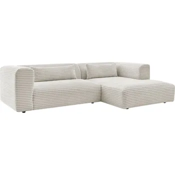 Pohovka Bobochic Paris Béžová manšestrová rohová pohovka Harry 273 cm, pravá