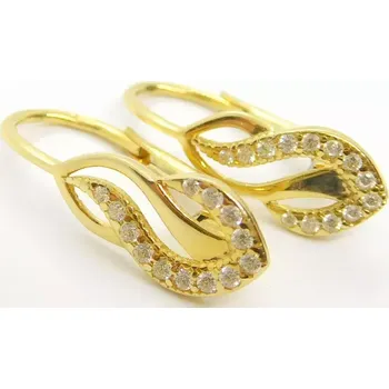 Náušnice Klenoty Budín Dámské klasické zlaté náušnice se zirkony na patent 585/1,89gr HK2238 (Klenoty Budín Dámské klasické zlaté náušnice se zirkony na patent 585/1,89gr HK2238)