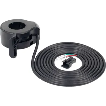 Elektrokoloběžka Palcový pedál plynu na elektrické kolo nebo koloběžku 24V-72V Plastový ovladač rychlosti s 3pinovým konektorem a 180cm kabelem