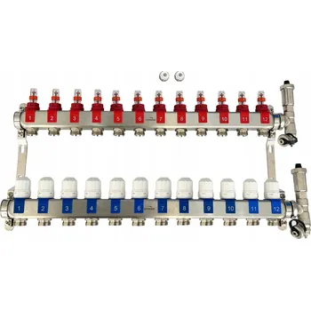 rozdělovač topení ROZDĚLOVAČ NEREZOVÝ PRO PODLAHOVÉ TOPENÍ INOX PLUS 4-OKRUHOVÝ. PROV