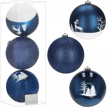 Vánoční dekorace Hladká Vánoční Koule , vánoční koule ozdob 15 cm 3 ks