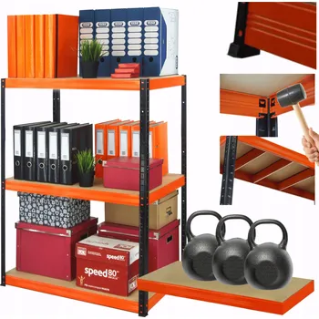 regál Kovový regál do skladu a dílny HELIOS 90x110x30cm 3 police x 350kg ODOLNÝ