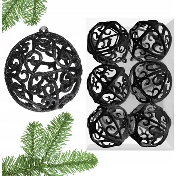 Vánoční dekorace SADA VÁNOČNÍCH BANĚK SADA DEKORACE ČERNÉ