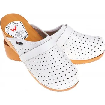Pánské pantofle Dámské ortopedické dírkované bílé dřeváky