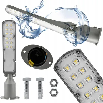 LED pouliční lampa průmyslová hermetická 30W šedá 3000 lm 5000K