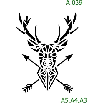 Plastová šablona pro malování - Vánoce - Sob (A039) - A4 , Nelepící folie