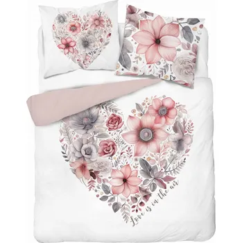 Povlečení Povlečení Holandské 220x200 Květiny Barevné Holland Srdce v květinách