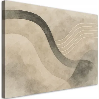 Obraz Obraz na plátně, Abstrakce Minimalismus Béžová Vlny 60x40