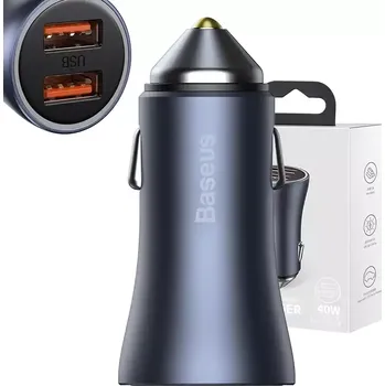 Baseus Golden Contactor Pro nabíječka do auta, 2x USB, 40W (šedá)