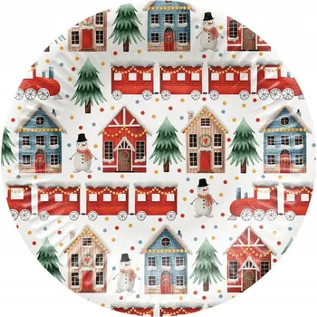 Talíř Vánoční papírové talířky na jedno použití dezertní Paw eko průměr 18cm 8ks