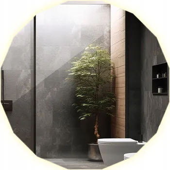 Zrcadlo Zrcadlo LED Polygonální kruh Stylové podsvícené do ložnice a koupelny