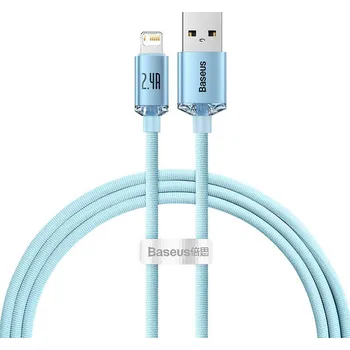 Datový kabel Kabel USB do iP Baseus Crystal Shine, 2.4A, 1.2m (niebieski)
