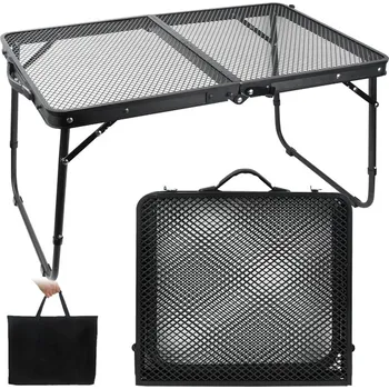 Zahradní stůl Kempingový skládací stůl 60x40x27 cm, černý