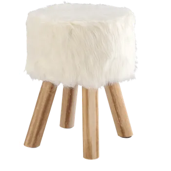 Stolička LIVARNO® Stolička s kožešinou (bílá)