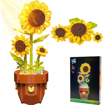 ostatní stavebnice Vzdělávací kostky pro děti - simulace květiny, slunečnice v květináči