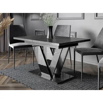 Jídelní stůl Kuchyňský stůl Veneti obdélníkový černý 80 x 120 x 76 cm