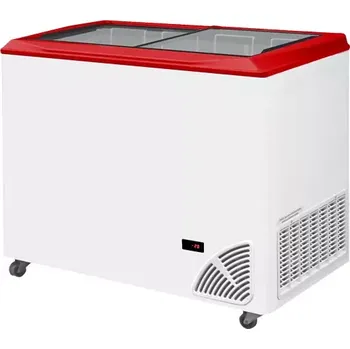 Mraznička 48532 Pultová mraznička prosklené rovné víko Byfal ARO 301/2 Red Edge